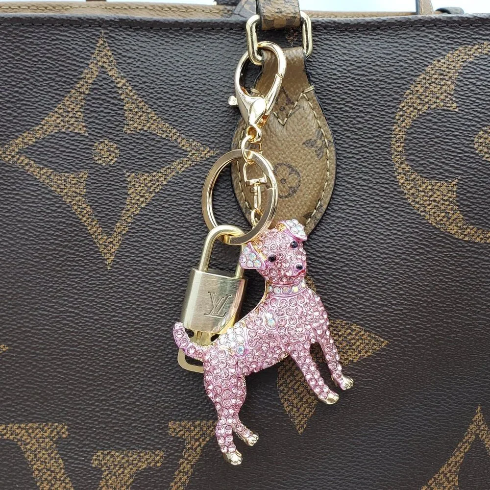 Authentic LV Louis Vuitton Gold Lock & Key 🔑 Unbranded Dog Keychain Charm